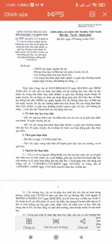 CV số 930 V/v cho trẻ mầm non được trở lại trường học trực tiếp